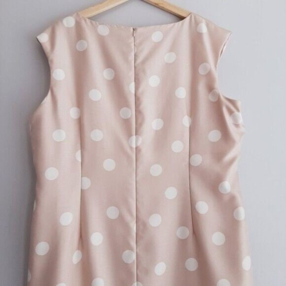 JACQUES VERT \ Sheath Mini Dress Polka-dot Pink & White Sz 20 - Picture 7 of 10